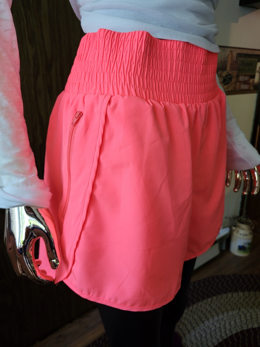 Rosvigor|Pilates/ Yoga Hot Pink Coral Athletic Shorts
